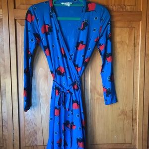 UK 8, US 4 petite Boden jersey wrap dress